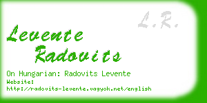 levente radovits business card